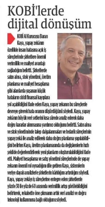 KOBİ'lerde dijital dönüşüm (Türkgün Gazetesi 15.04.2026)